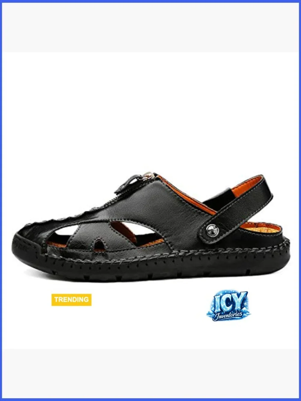 Men's Closed Toe Adjustable Leather Sandals Handmade Fisherman